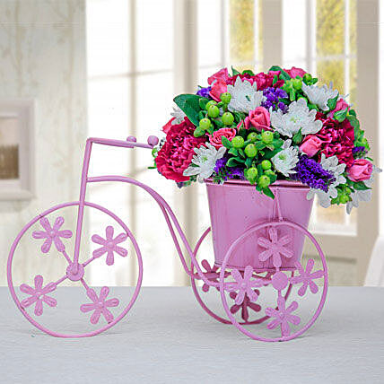cycle with flowers images