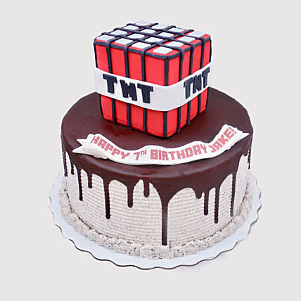 Online Minecraft Tnt Birthday Chocolate Cake Gift Delivery In Uae Ferns N Petals