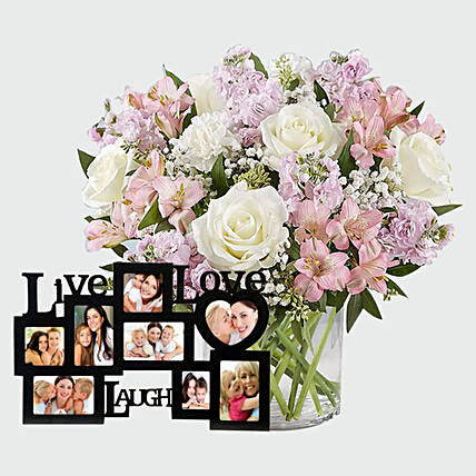 Online White Roses and Personalised Frame Gift Delivery in UAE - Ferns